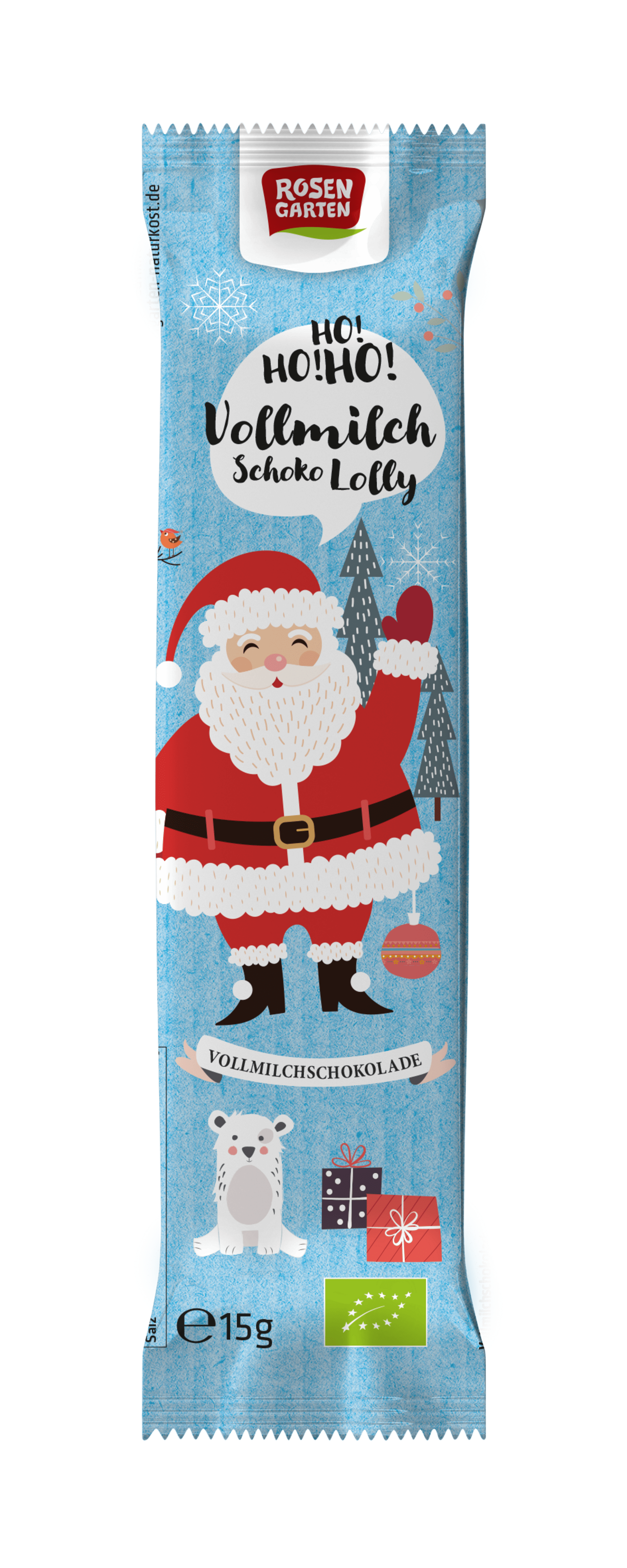 Rosengarten Lízátko mléčné Santa Claus BIO 15 g