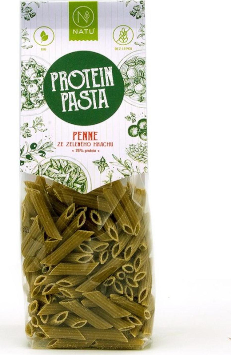 NATU Protein Pasta Penne ze zeleného hrachu BIO 250g
