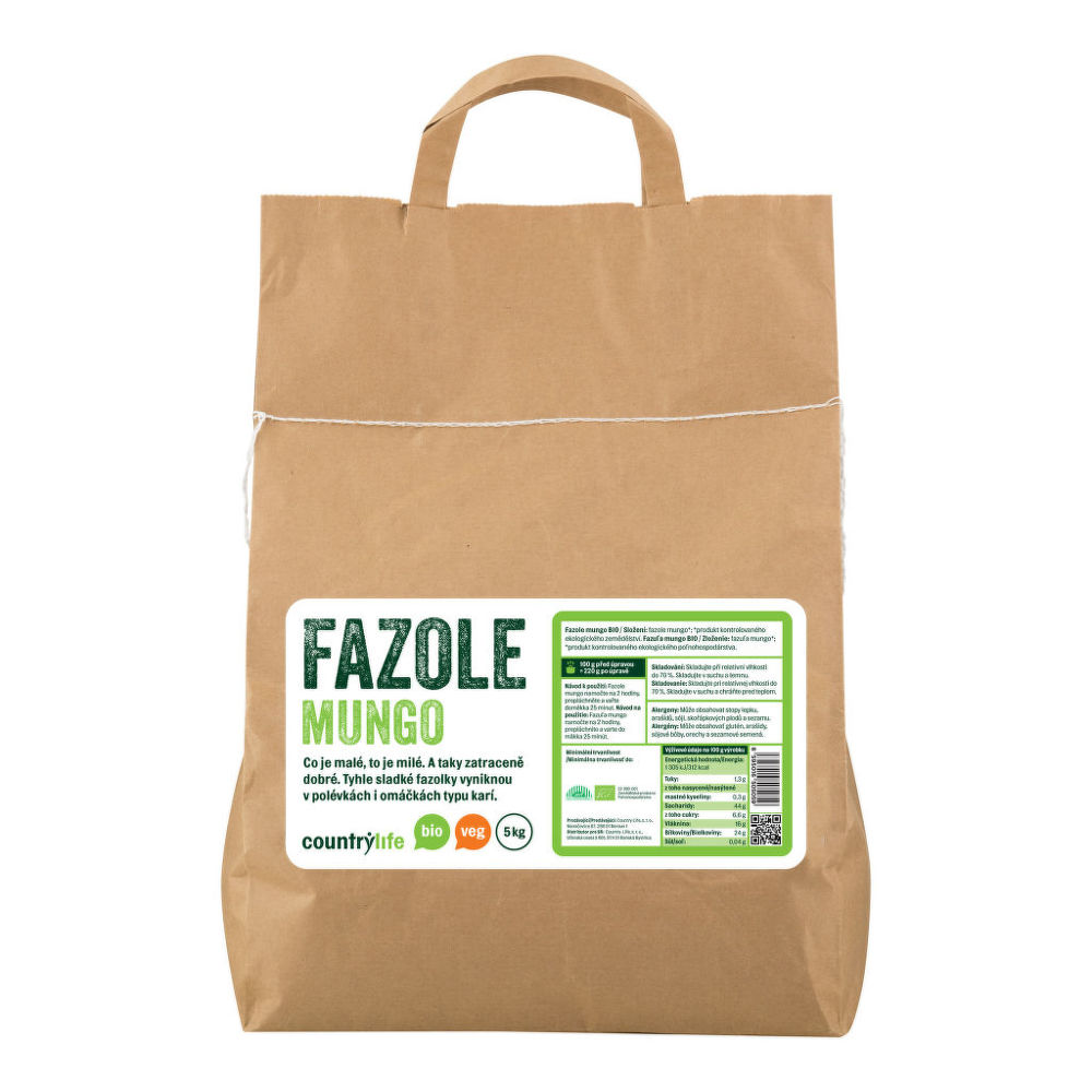 Fazole mungo 5 kg BIO   COUNTRY LIFE Country Life