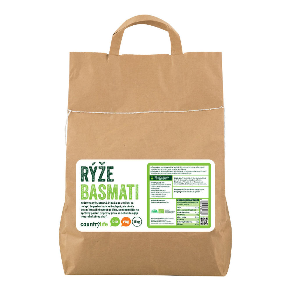 Rýže basmati 5 kg BIO   COUNTRY LIFE Country Life