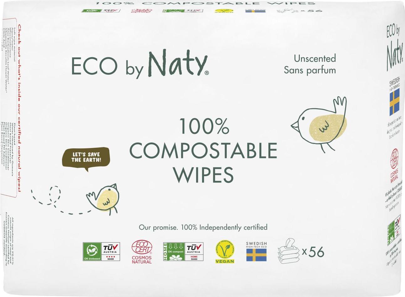 Eco by Naty Vlhčené ubrousky Naty bez vůně pro citlivou pokožku (výhodné balení) 168 ks