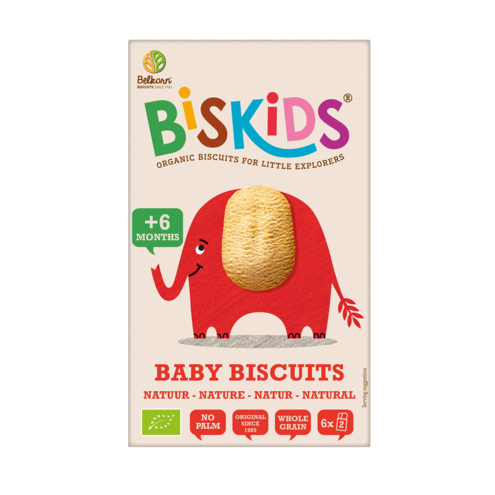 Sušenky celozrnné dětské Natural 6M+ 120 g BIO   BISKIDS BISkids