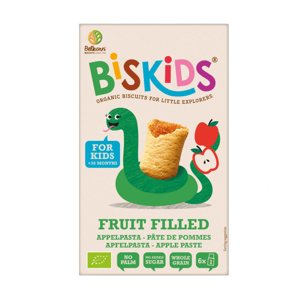 Sušenky celozrnné měkké dětské s jablečným pyré bez přidaného cukru 36M+ 150 g BIO   BISKIDS BISkids