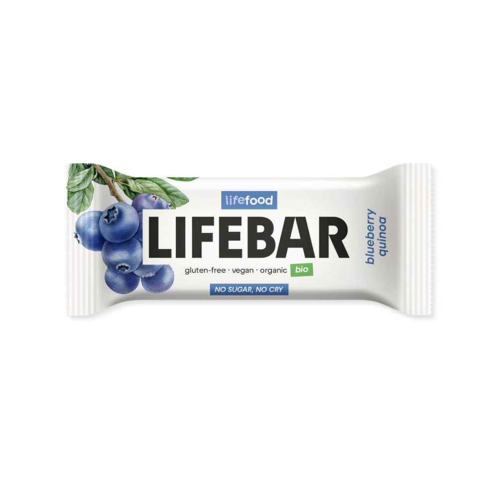 Tyčinka Lifebar borůvková s quinoou RAW 40 g BIO   LIFEFOOD Lifefood
