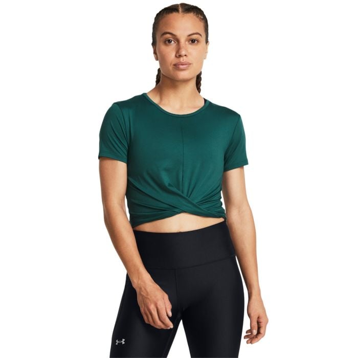 Women´s T-shirt Motion Crossover Crop SS Blue L - Under Armour Under Armour