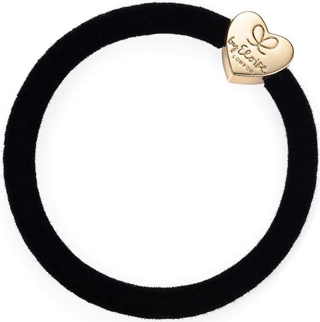 By Eloise London Gumička Velvet gold heart black 1 ks