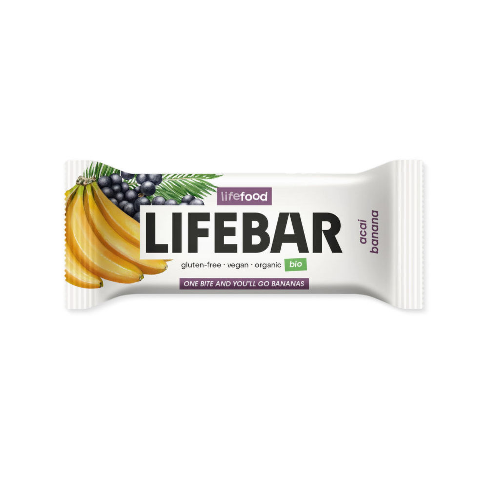 Tyčinka Lifebar banánová s acai RAW 40 g BIO   LIFEFOOD Lifefood