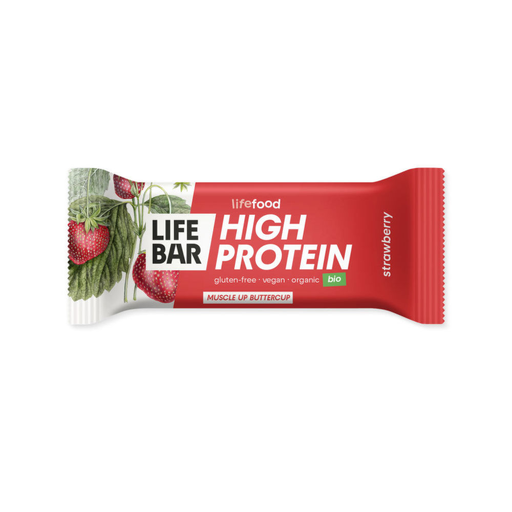 Tyčinka Lifebar proteinová s jahodami 40 g BIO   LIFEFOOD Lifefood