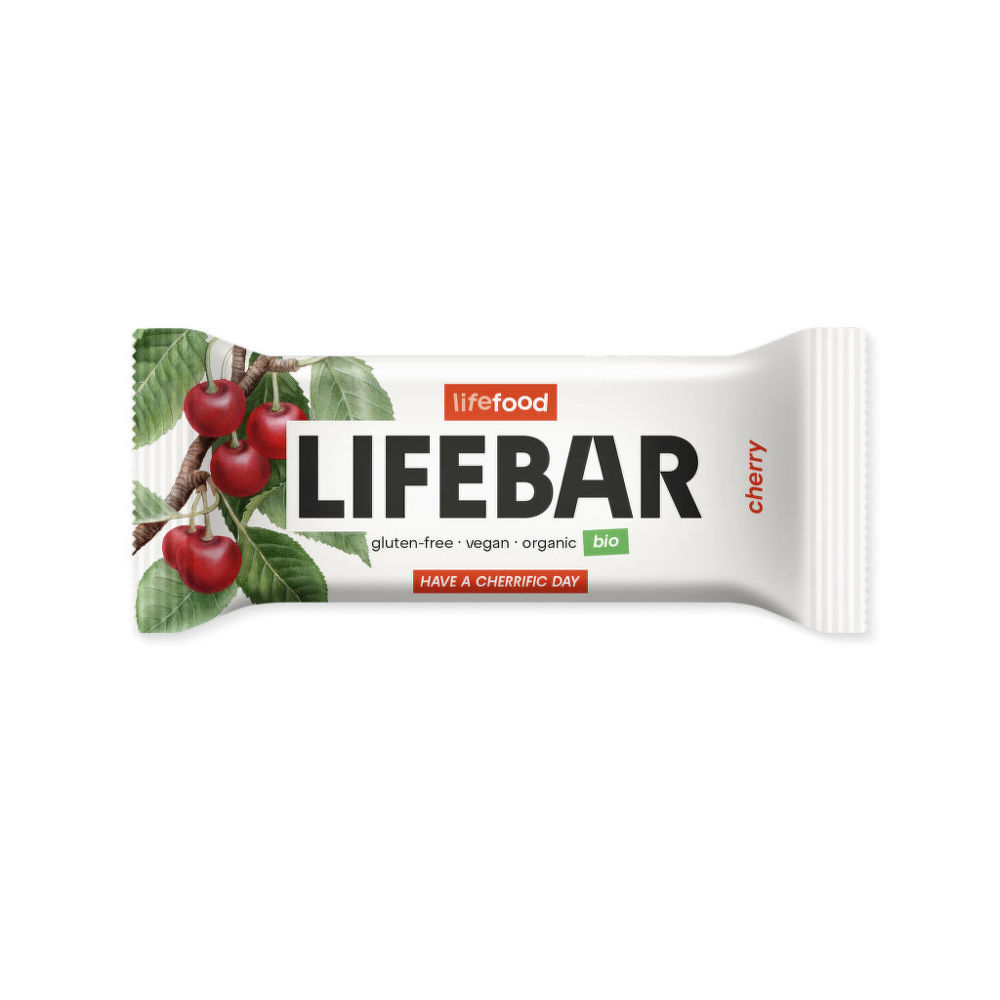 Tyčinka Lifebar višňovo-třešňová RAW 40 g BIO   LIFEFOOD Lifefood