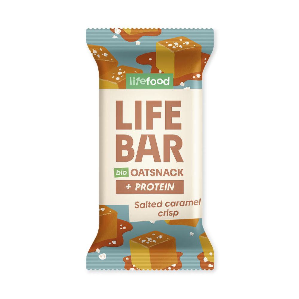 Tyčinka Lifebar Oat Snack proteinová slaný karamel 40 g BIO    LIFEFOOD Lifefood