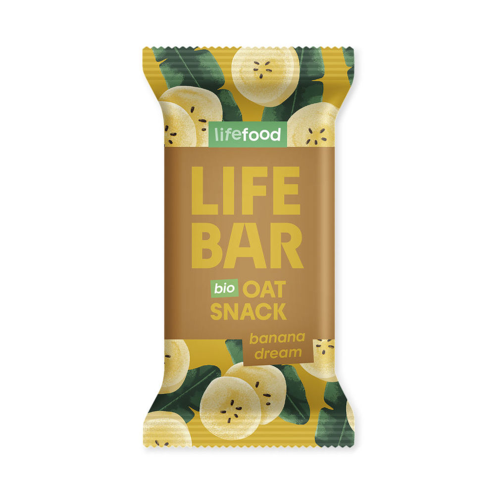 Tyčinka Lifebar Oat snack banánový 40 g BIO   LIFEFOOD Lifefood