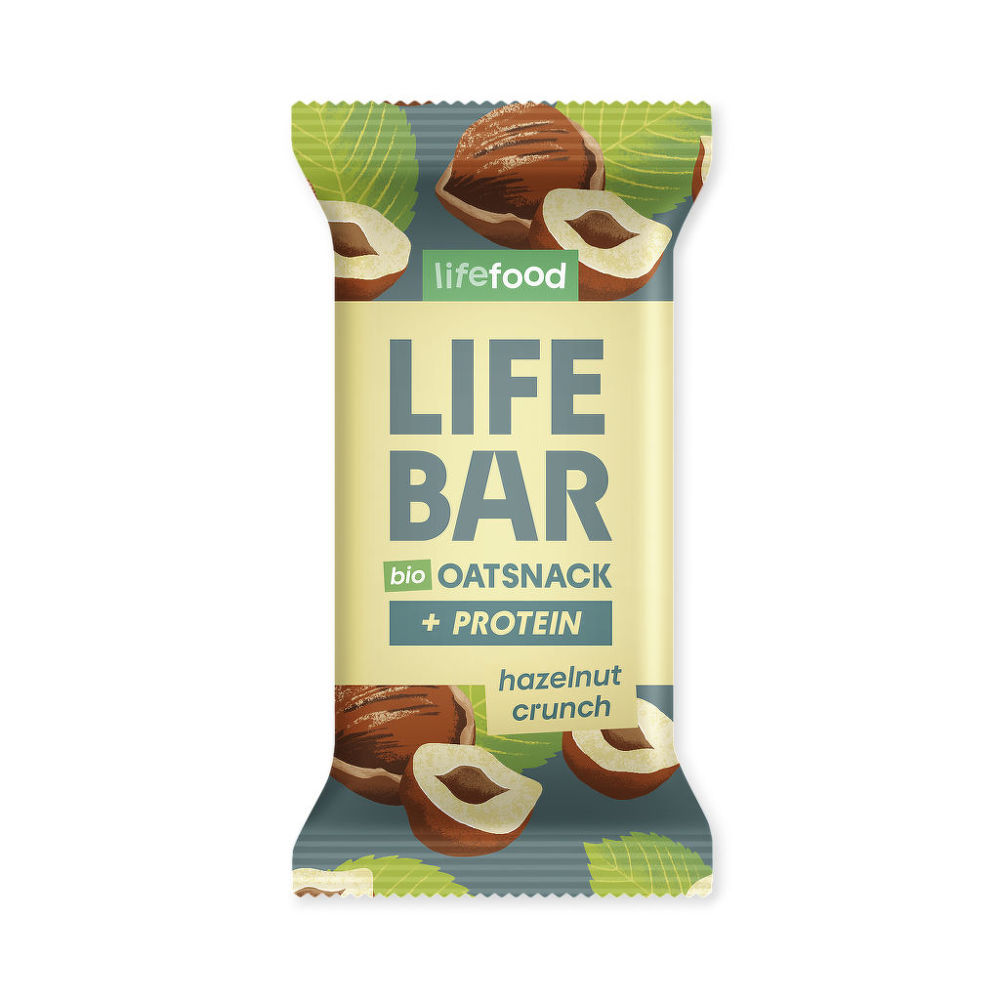 Tyčinka Lifebar Oat snack proteinová s lískovými oříšky 40 g BIO    LIFEFOOD Lifefood