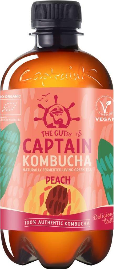 Captain Kombucha Broskev 400 ml