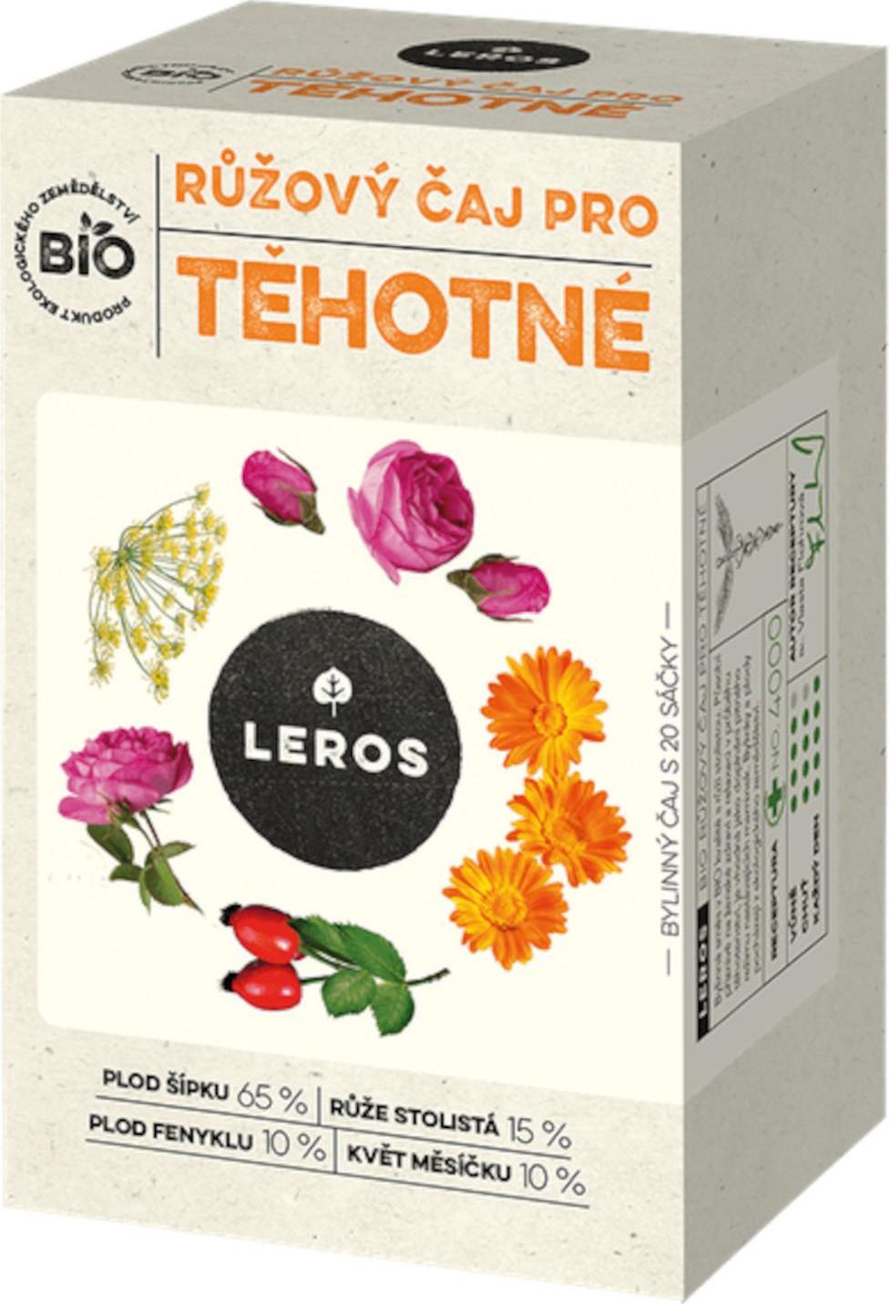 Leros Růžový čaj pro těhotné BIO 40 g