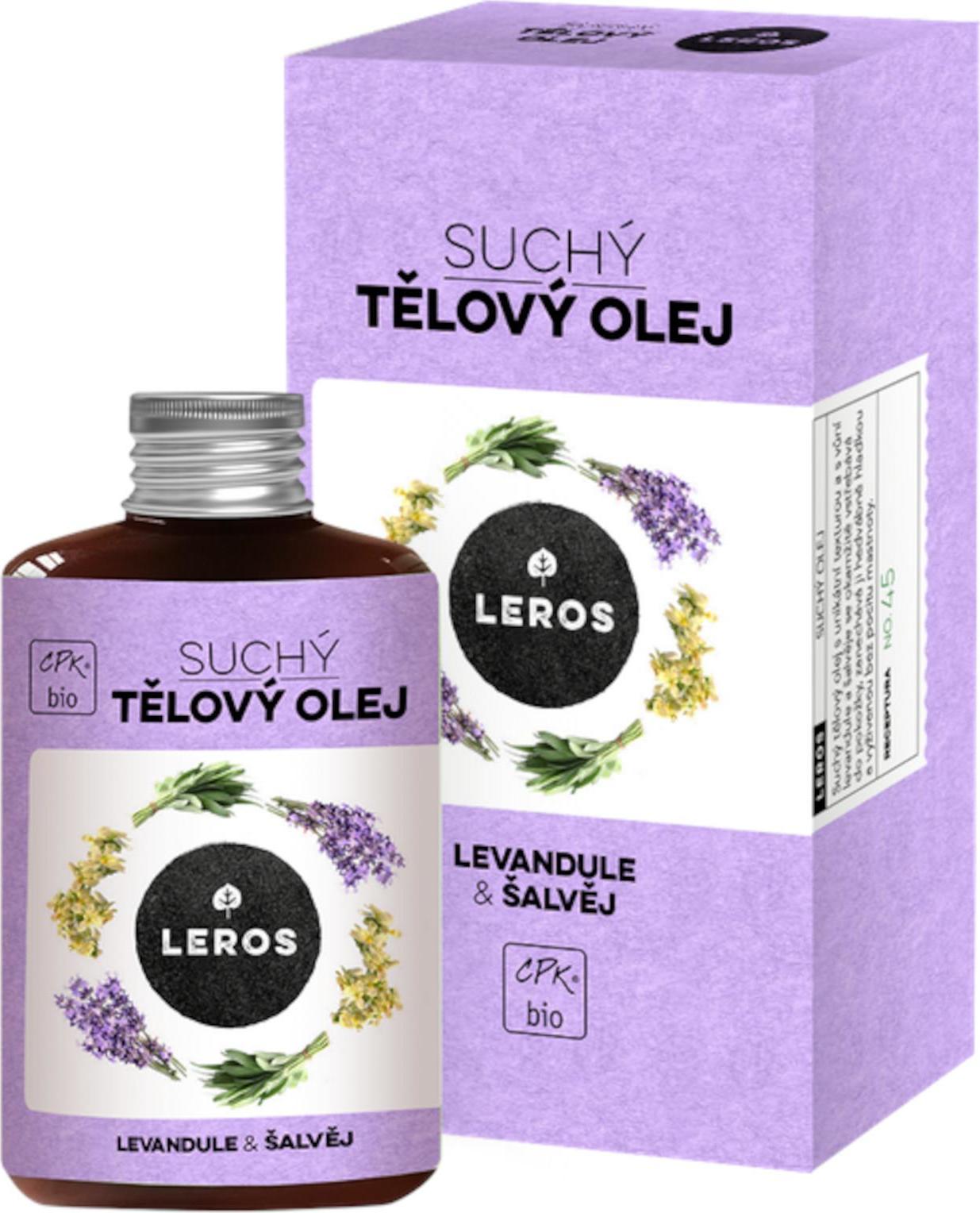 Leros Suchý tělový olej levandule & šalvěj 100 ml