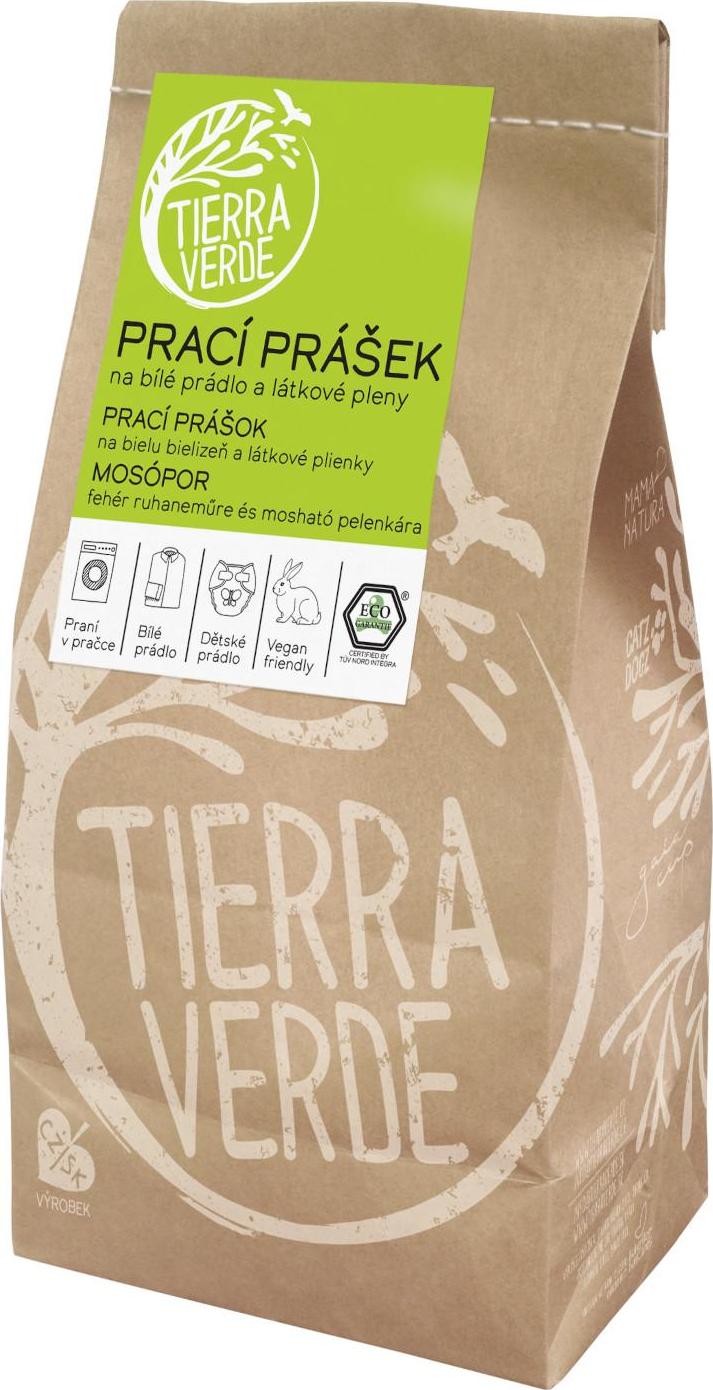 Tierra Verde Prací prášek na bílé prádlo a látkové pleny 850 g