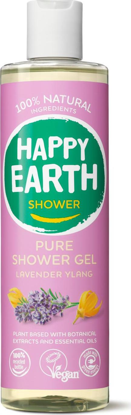 Happy Earth Jemný sprchový gel Levandule & Ylang  300 ml