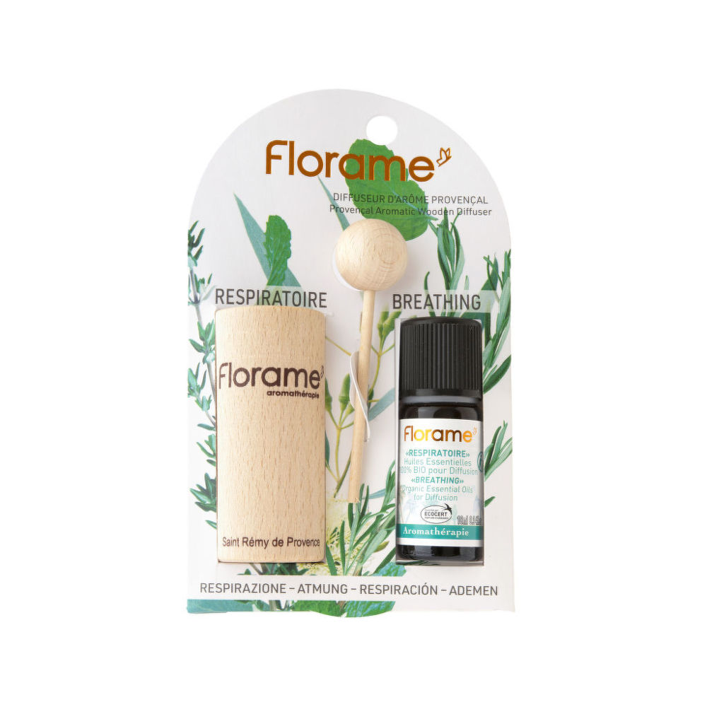 Difuzér provensálský dřevěný + éterický olej Aromaterapie 10 ml BIO   FLORAME Florame