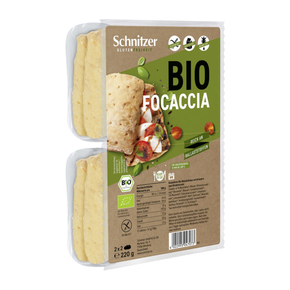 Focaccia bezlepková 220 g BIO   SCHNITZER Schnitzer