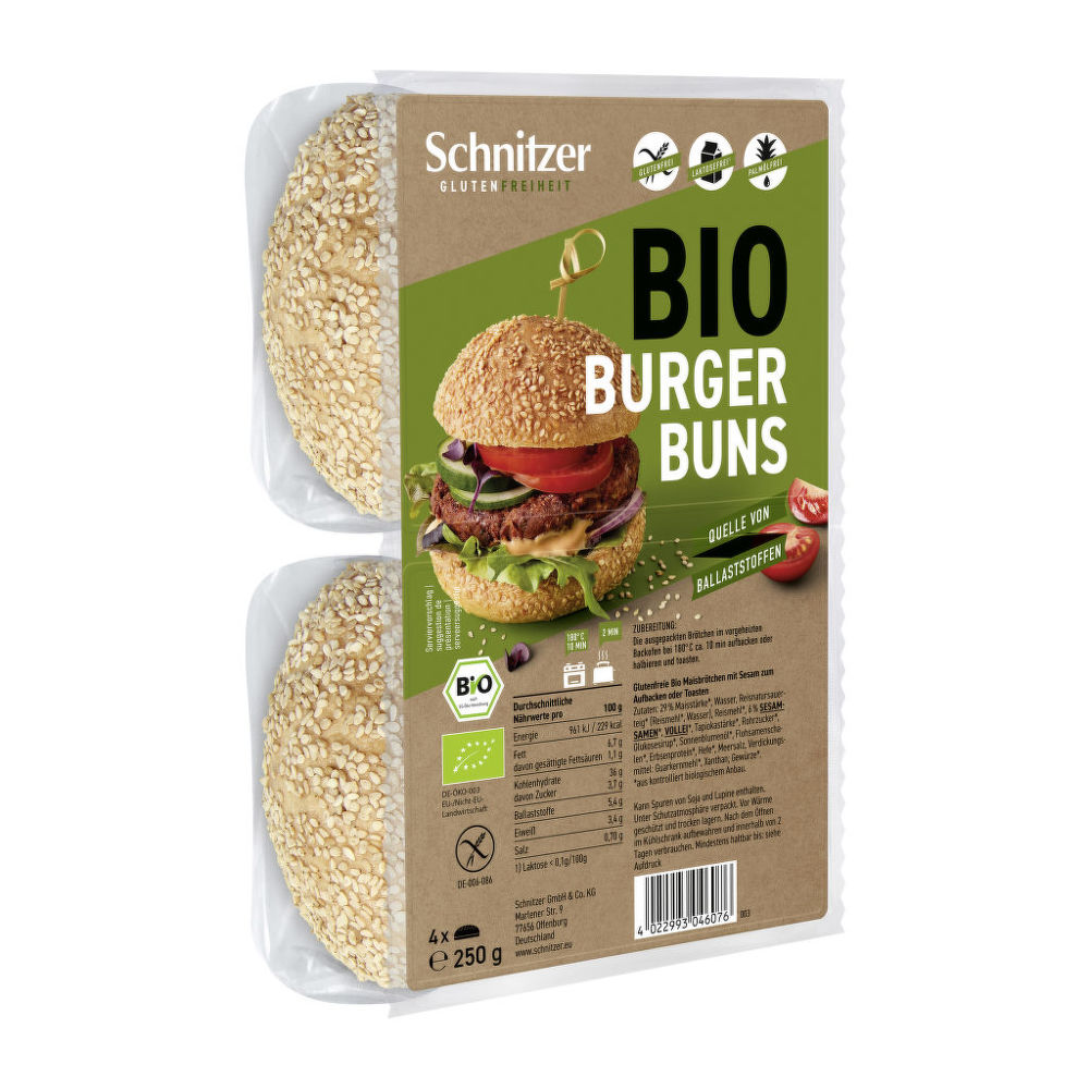 Housky na burger bezlepkové 250 g BIO   SCHNITZER Schnitzer