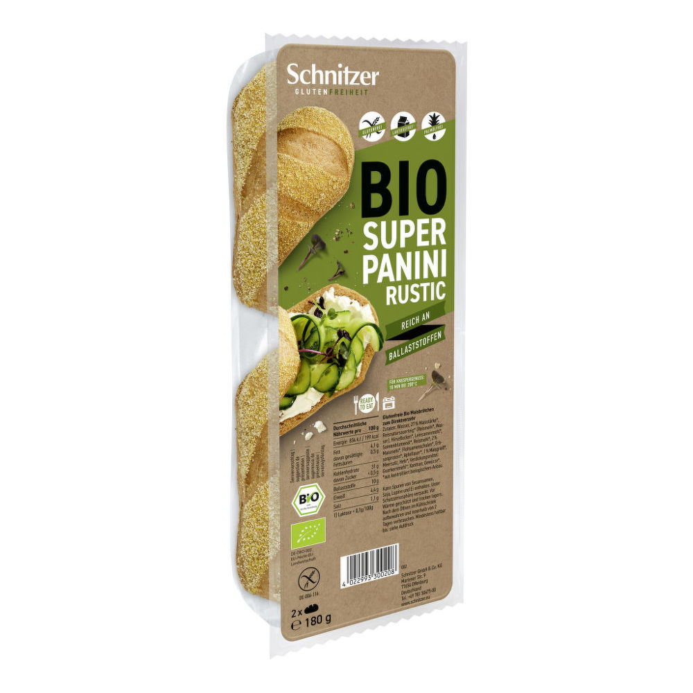 Panini rustikální bezlepkové 180 g BIO   SCHNITZER Schnitzer