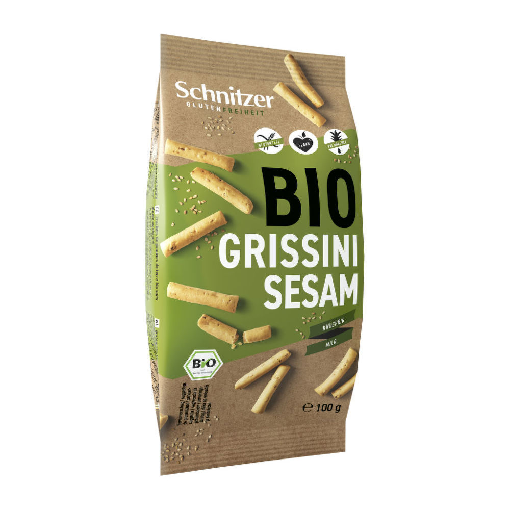 Tyčinky grissini se sezamem bezlepkové 100 g BIO   SCHNITZER Schnitzer