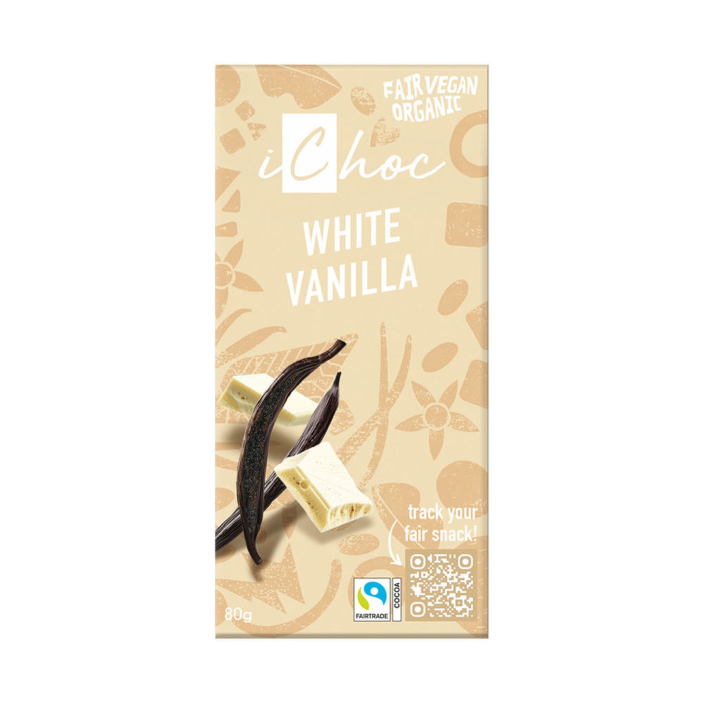 Čokoláda bílá s vanilkou iChoc vegan 80 g BIO   VIVANI Vivani