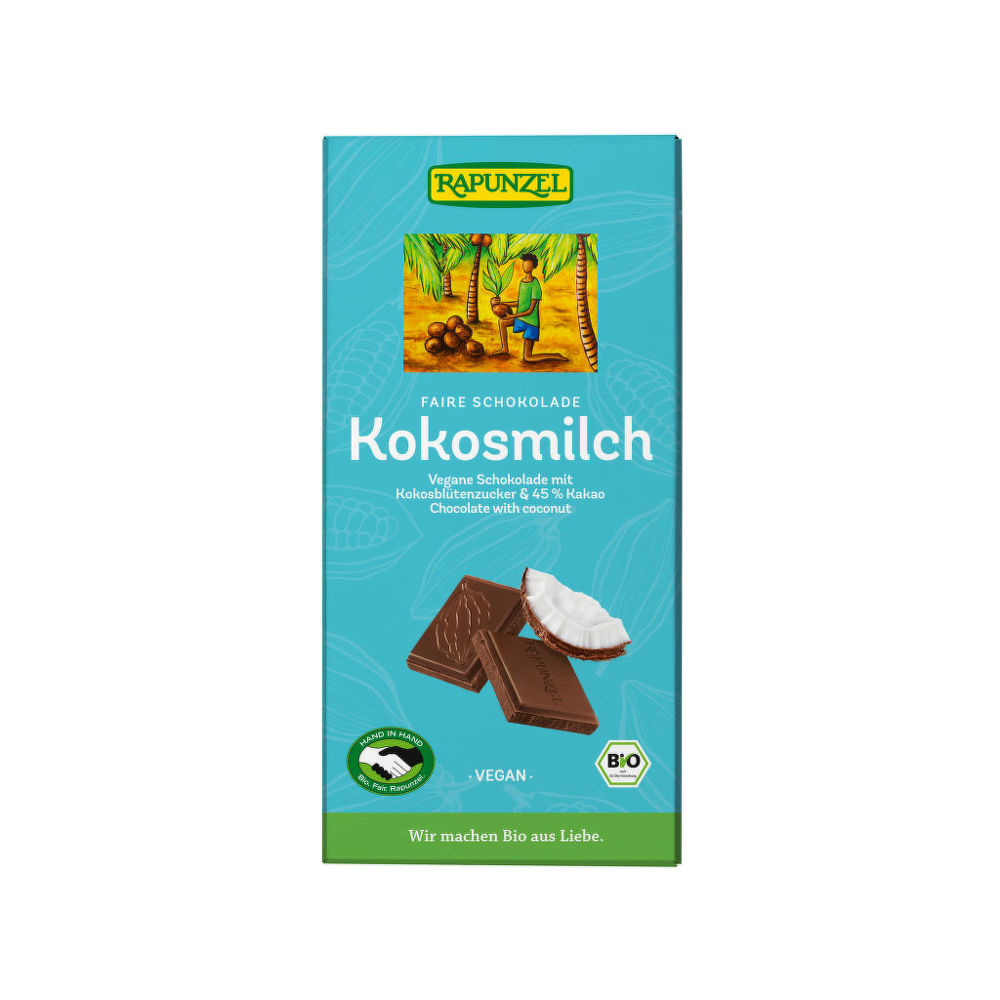 Čokoláda kokosové mléko vegan 80 g BIO   RAPUNZEL Rapunzel