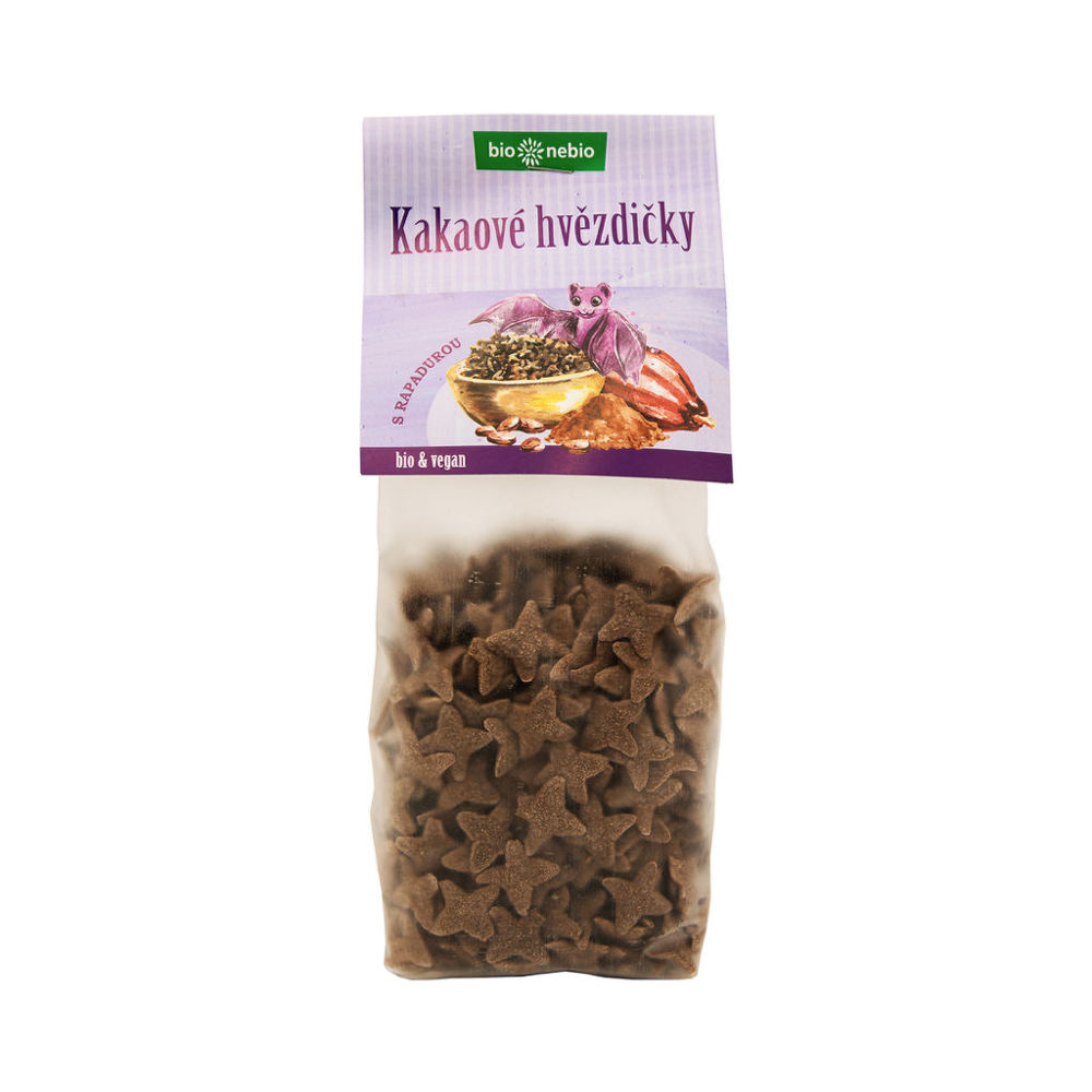 Hvězdičky kakaové s Rapadurou 150 g BIO   BIO NEBIO Bio nebio