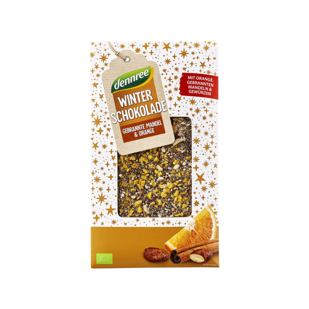 Čokoláda pomeranč a mandle 100 g BIO   DENNREE Dennree