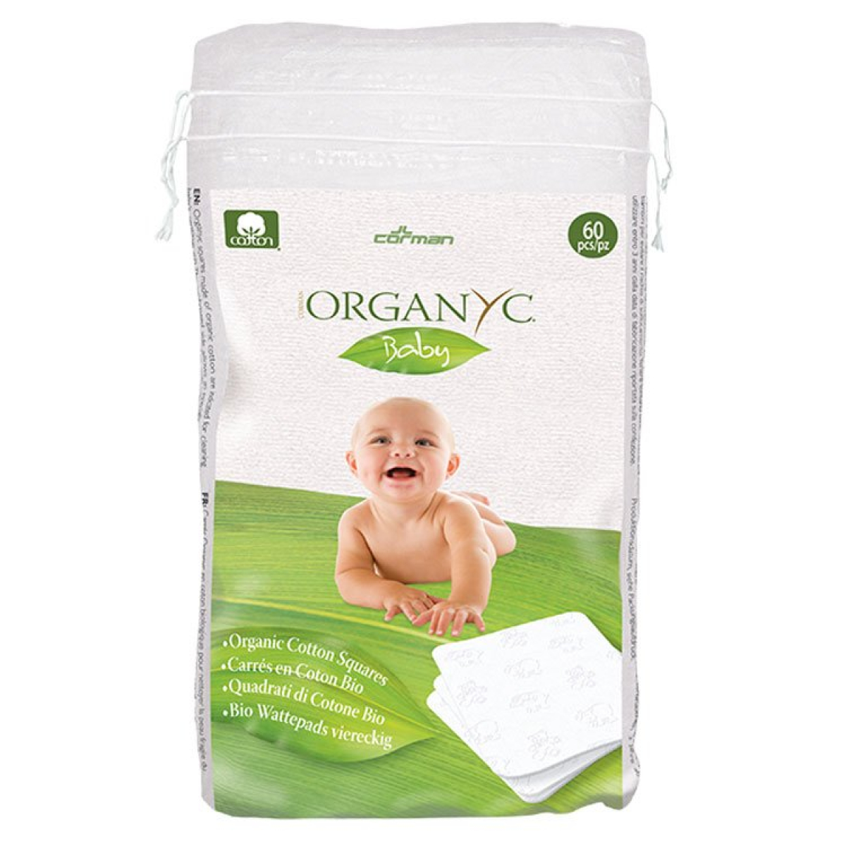 Organyc Dětské čisticí vatové čtverce (60 ks) - 100% z biobavlny z Econea.cz