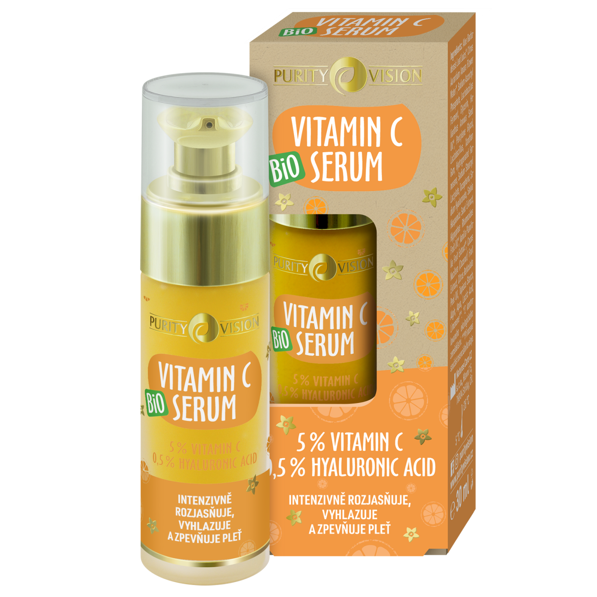 Purity Vision Pleťové sérum Vitamín C BIO (30 ml) - rozjasňuje, vyhlazuje a zpevňuje pleť z Econea.cz