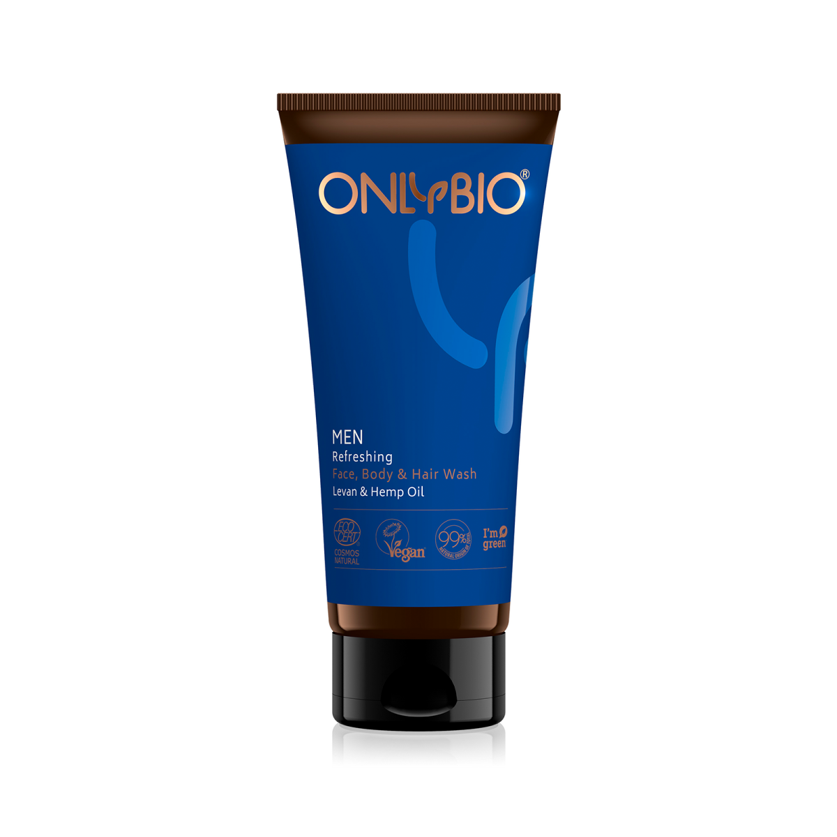 OnlyBio Pánský osvěžující mycí gel na obličej, tělo i vlasy (200 ml) - s konopím a levany z Econea.cz