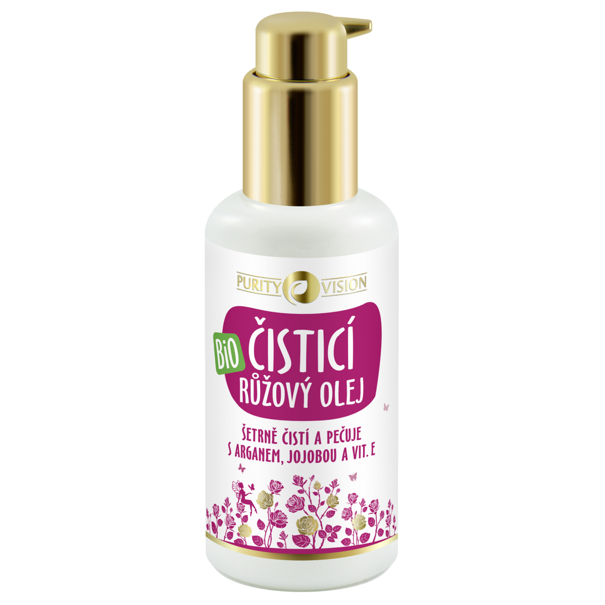 Purity Vision Růžový čisticí olej s arganem, jojobou a vit. E, BIO (100 ml) z Econea.cz