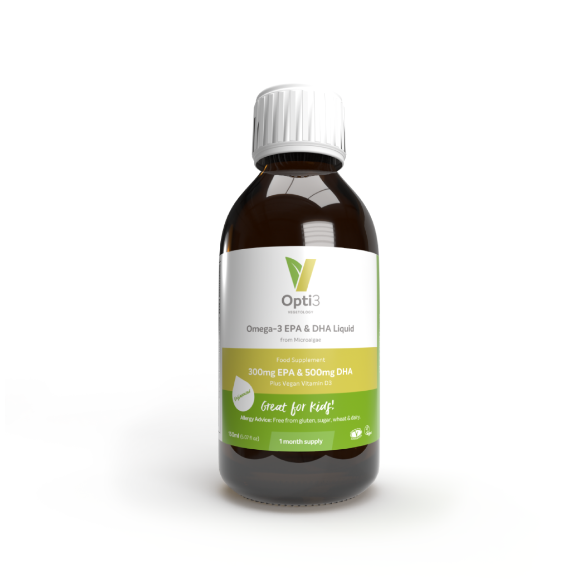 Vegetology Opti3 Liquid Omega-3 EPA a DHA s vit. D3 (150 ml) - bez příchutě z Econea.cz