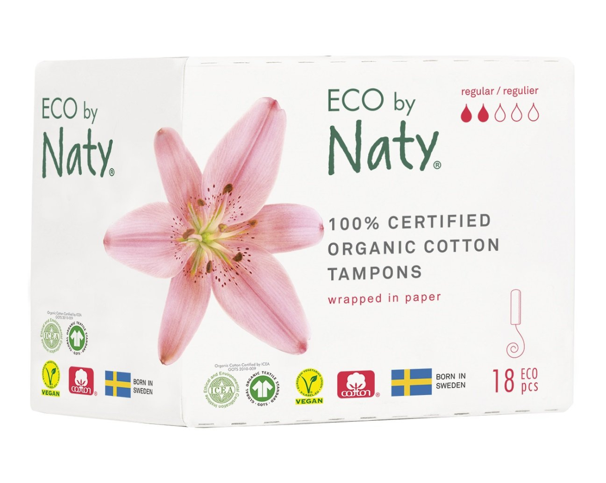 Naty Tampony Regular (18 ks) - 100% z biobavlny, 2 kapičky z Econea.cz