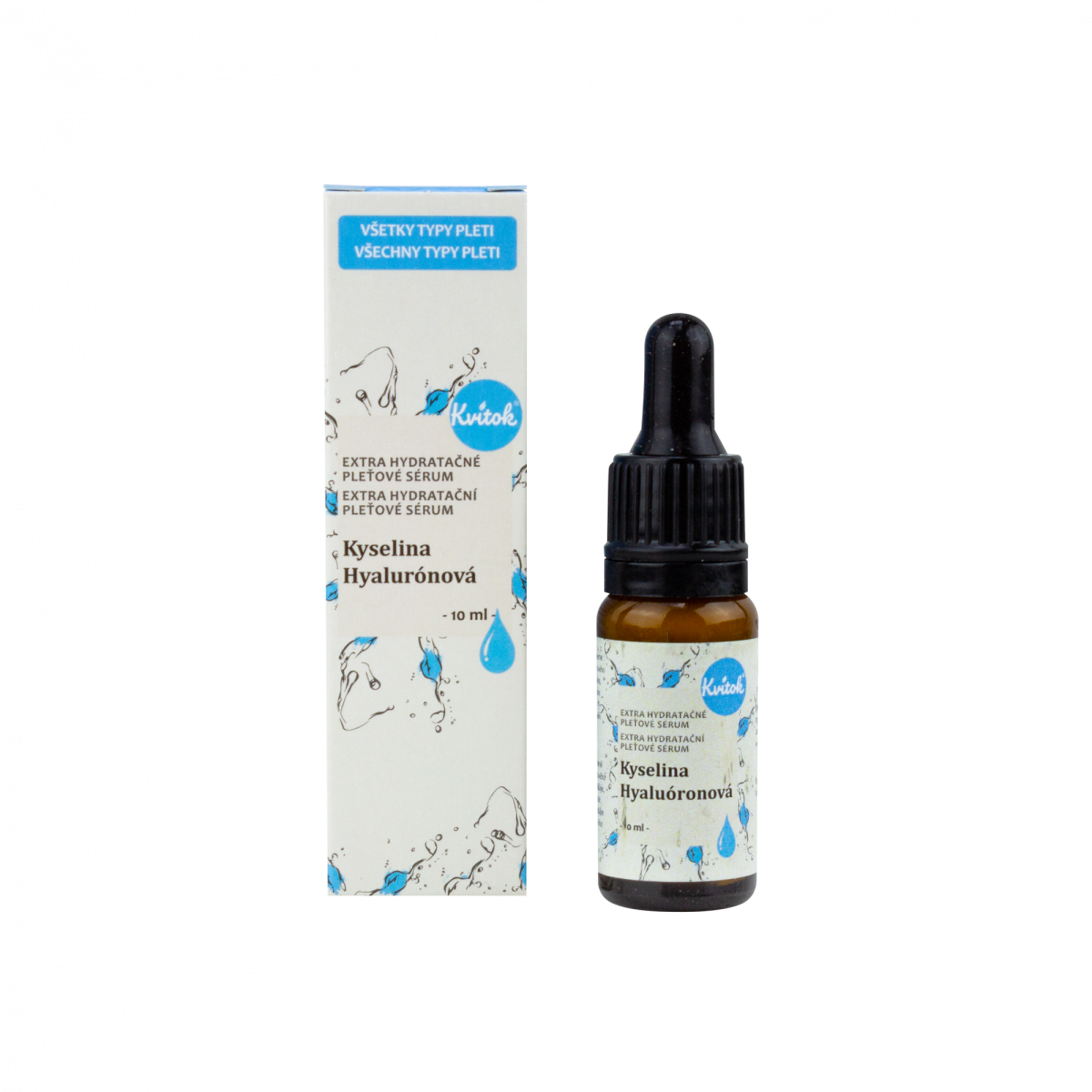 Kvitok Hydratační pleťové sérum - Kyselina hyaluronová - 10 ml - intenzivní hydratace z Econea.cz