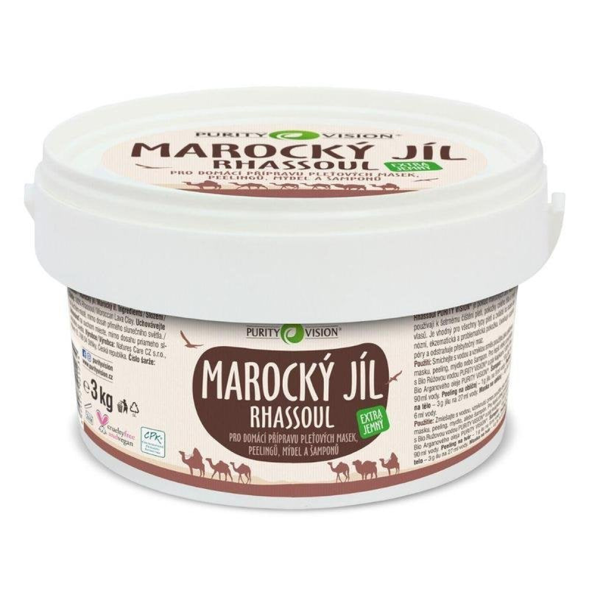 Purity Vision Rhassoul - marocký jíl - 3 kg - šampon, peeling nebo maska z Econea.cz