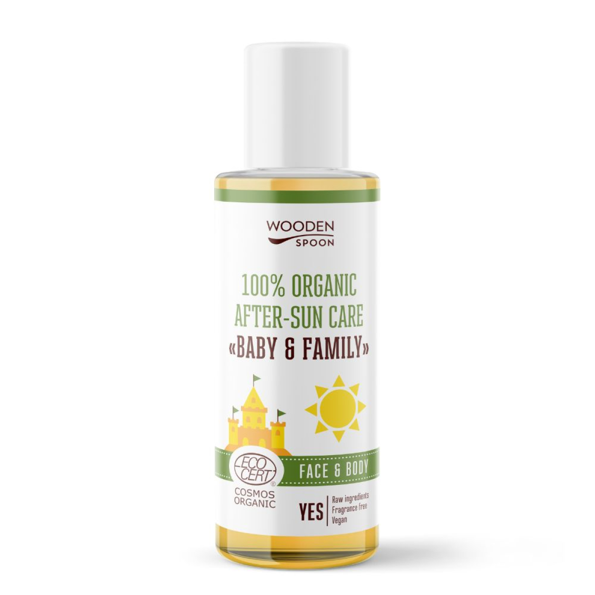 Wooden Spoon Dětský organický olej po opalování Baby & Family BIO (100 ml) z Econea.cz