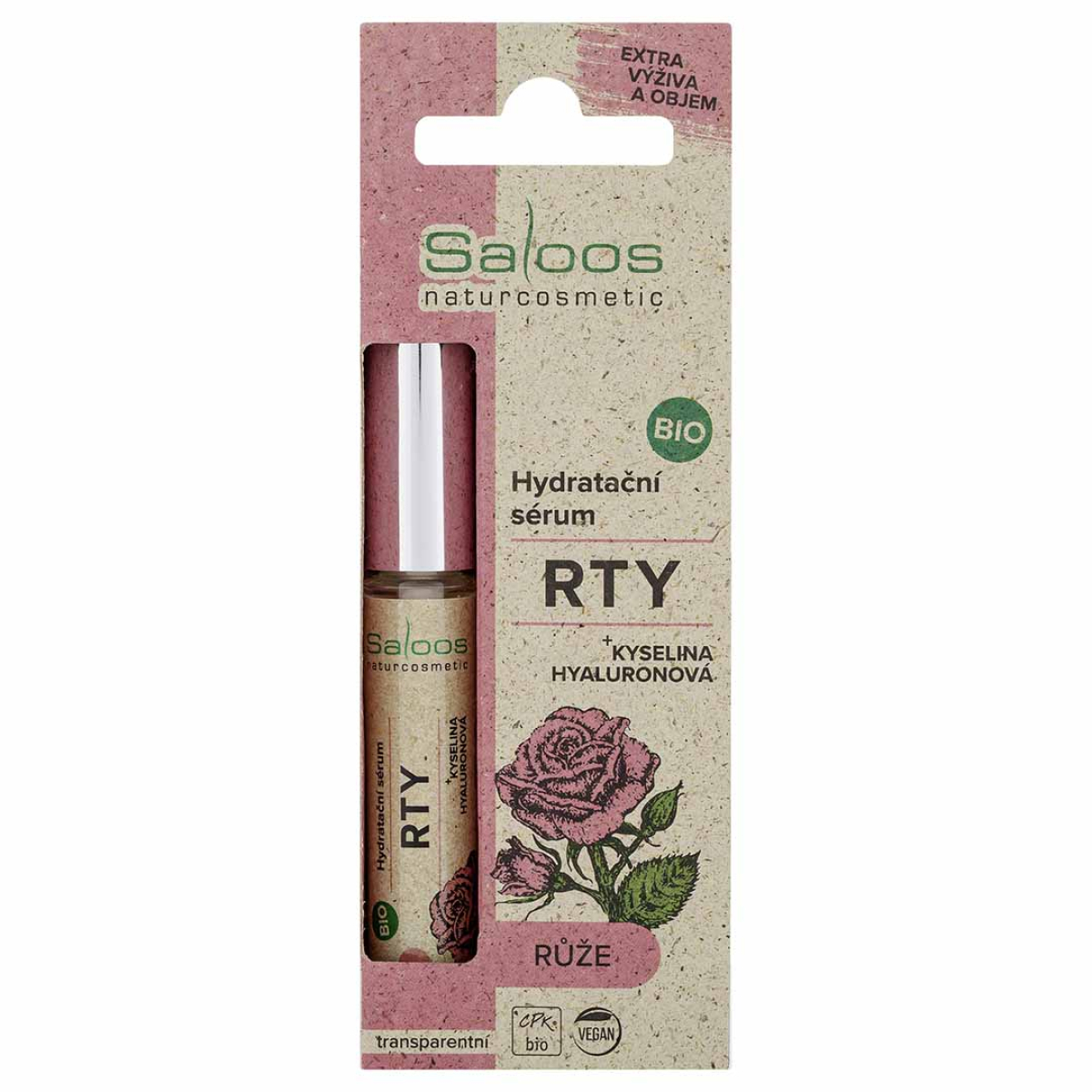 Saloos Hydratační sérum na rty BIO – Růže (7 ml) - zanechává rty plnější a hebké z Econea.cz