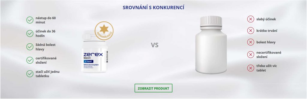 srovnání tablet na erekci Zerex a konkurence