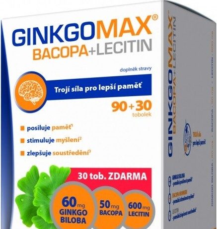 GinkgoMAX + Bacopa + Lecitin Da Vinci Academia 90+30 tobolek