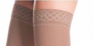 Maxis Cotton zdravotní stehenní punčochy s krajkou Bez špice Tělová