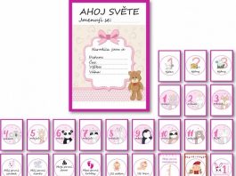 KidPro milníkové kartičky Medvídek pro holčičku CZ