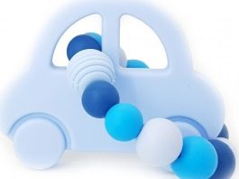 KidPro Silikonové kousátko Autíčko modré