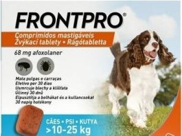 Frontpro žvýkací tablety pro psy 10-25kg 68mg 3 tablety