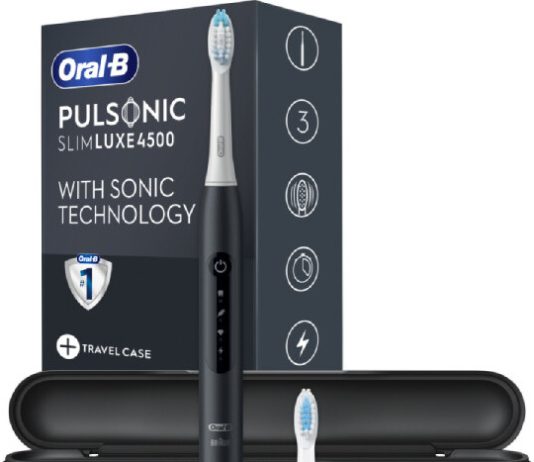 Oral-B Pulsonic Slim Luxe 4500 Matte Black sonický zubní kartáček + cestovní pouzdro