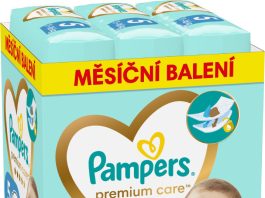 PAMPERS Premium Care plenky velikost 5 Junior 11-15kg měsíční balení 148 ks