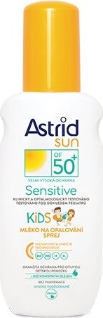 Astrid Sun Sensitive Kids SPF50+ mléko na opalování spray 150 ml
