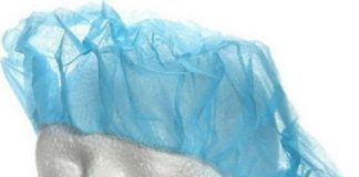 Čepice baret netkaný textil s gumičkou modrá 100ks